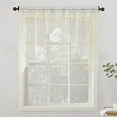 thumbnail image 2 of No. 918 Quinn Floral Lace Sheer Rod Pocket Kitchen Curtains, 58"x38", Ivory, 2 of 5