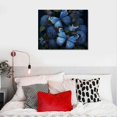 thumbnail image 4 of COMIO Canvas Wall Art Contemporary Simple Life Blue Butterflies And Flowers Canvas Painting Pictures for Home Bedroom Decor Artwork Canvas Prints for Living Room Bathroom Decor, 4 of 4