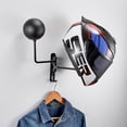 thumbnail image 3 of Soporte para casco de motocicleta, soporte para casco de motocicleta con forma de balón de fútbol Soporte de pared con rotación de 180° con gancho doble para ropa deportiva, abrigos, sombreros, a, 3 of 5