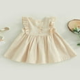 thumbnail image 4 of MesaSe Bébé Fille Robe Coton Lin Volant Sans Manches Casual Party Princesse Robes Été Robe de Soleil Enfant en Bas Âge, 4 of 9