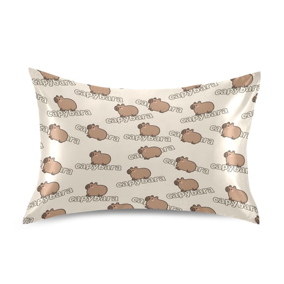 Ryvnso Satin Pillowcase Capybaras Cute Pillow Cases Standard Size 26x20in