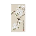 thumbnail image 3 of Póster con estampado de peonía de ciruela y loto con letras, elegante pintura china en lienzo, arte de pared de plantas, cuadros decorativos para el hogar, 3 of 5