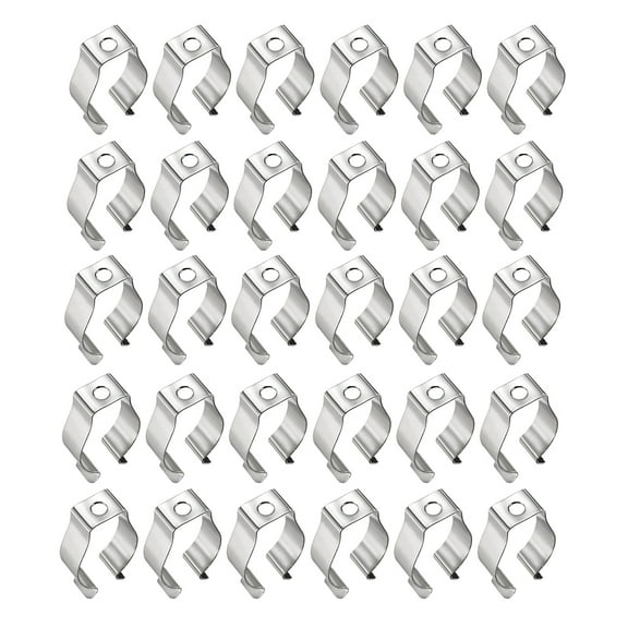 30 Pcs T8 U Clips Holder Fluorescent Tube Stainless Steel Lamp Bracket