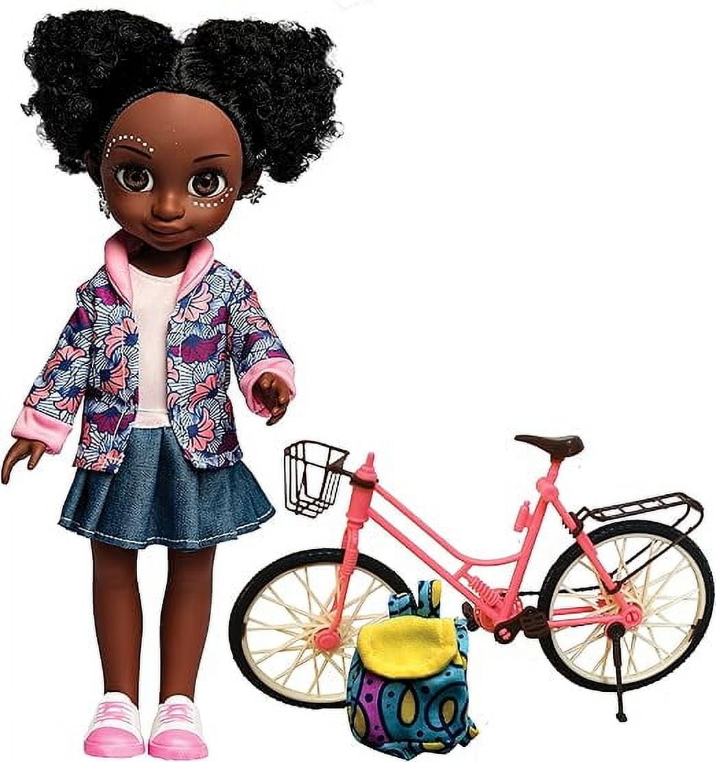 African American Barbie Doll with Realistic Natural Hair wearing African Clothing for Age 3+ by NaimaDolls