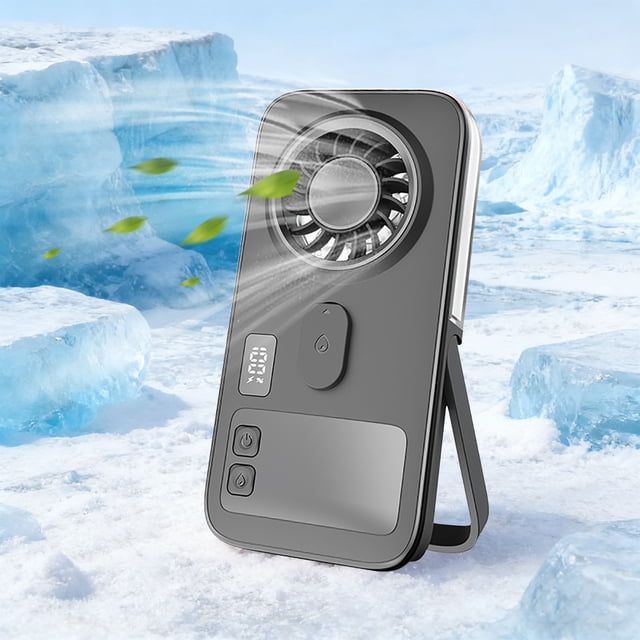 Aufmer Ultra Thin Handheld Portable Spray Cooling Fan Compact Light Body Low Power Design For Student Office Desktop Summer Daily Cooling Usage(with 1×Cable)