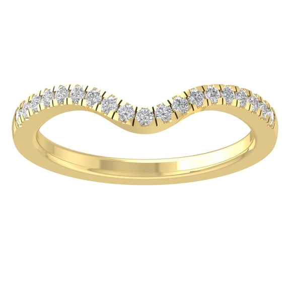 Araiya 10K Yellow Gold Diamond Band Ring for Women (1/4 cttw, I-J Color, I2-I3 Clarity), Size 7