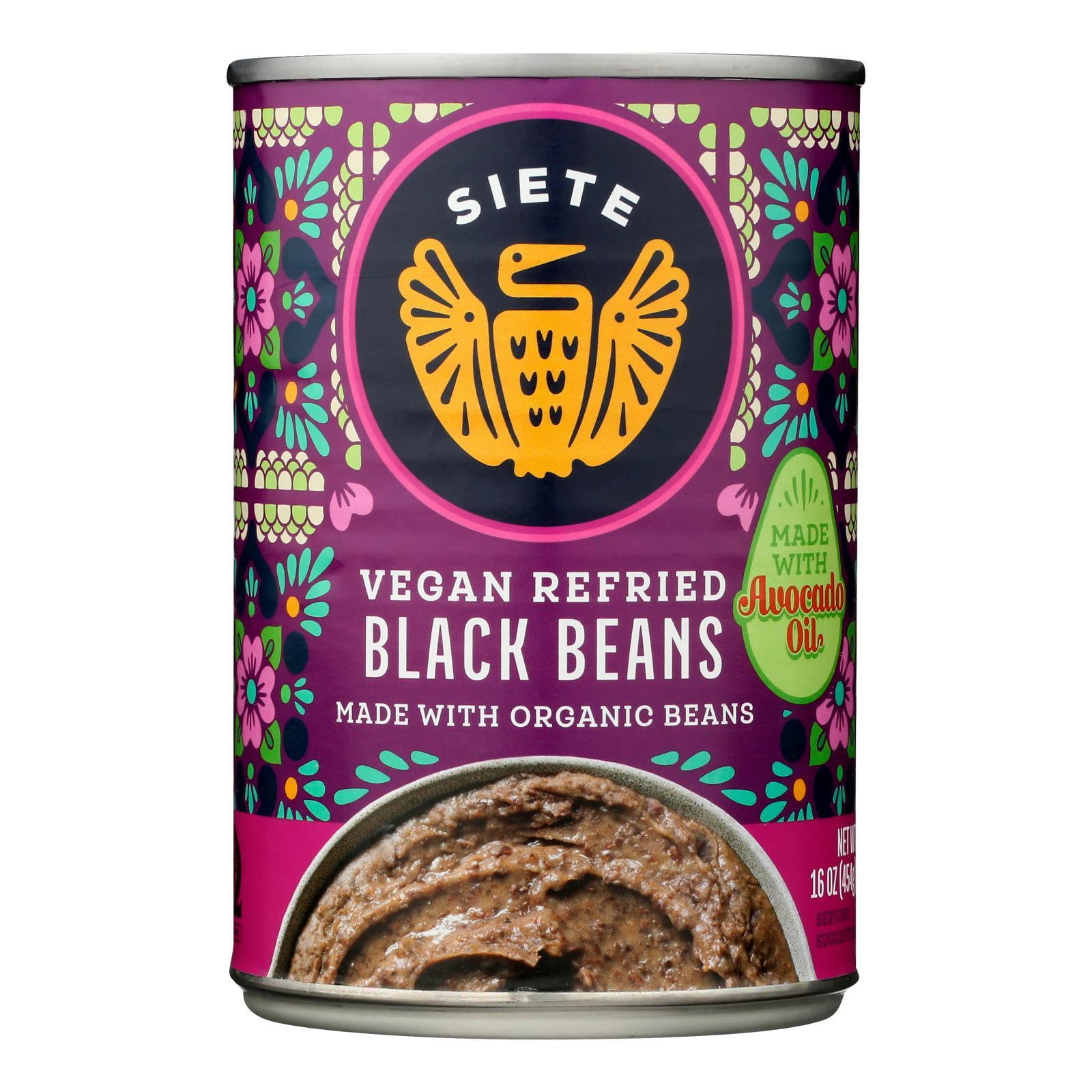 Siete Beans Black Refried Case of 1216 OZ