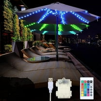Huiyi Patio Umbrella String Lights, 104 LED16 Modes USB Battery Operated with Remote Control Waterproof Umbrella Lights for Patio Umbrellas Camping Tents