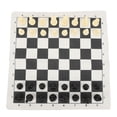 thumbnail image 1 of Roll Up Chess Board Game Set, Interactive Plastic Portable Chess Checkers Set  for Competitions Black,Green, 1 of 7