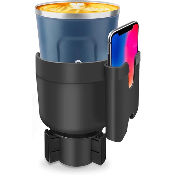 Cup Holder Extender for Car - 2-in-1 Car Cup Holder Expander Adapter with Phone Holderr, Expandable Cup Holder for Car, for Large 32/40 Oz Bottles, Big Drinks, Mugs