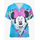 thumbnail image 3 of Uniforme médico de manga corta con cuello en V y estampado de Mickey Minnie de Disney para mujer, camiseta de uniforme de enfermera de trabajo con dibujos animados, vestido de enfermería, 3 of 5