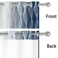 thumbnail image 4 of Lfeey Navy Blue Gradient Semi Sheer Curtains for Living Room Bedroom, Grommet Curtains, 42x63 inch Long, 4 Panels, 4 of 5