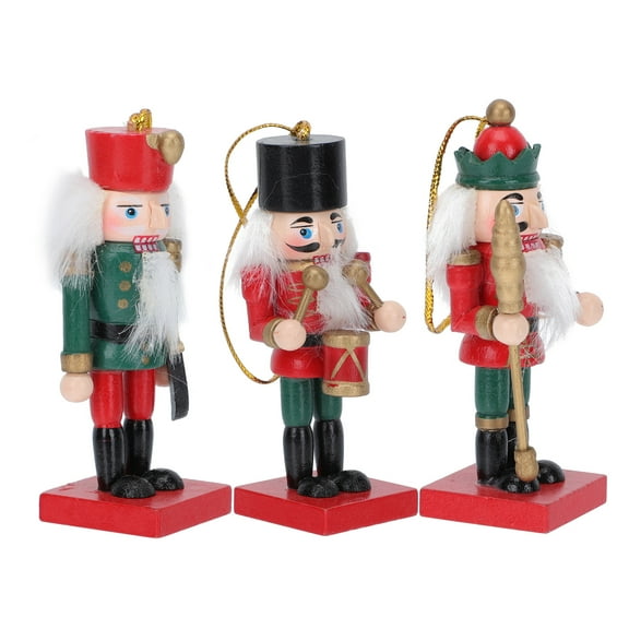 UPOUART 3Pcs Nutcracker Christmas Ornament Wood Traditional Holiday Figure For Christmas
