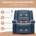 thumbnail image 4 of JONPONY Heated Manual Massage Recliner with 360° Swivel Rocker, Comfy Single Sofa with Side Pockets and Cup Holders for Living Room, Bedroom, and Home Theater, Blue, 4 of 10