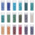 thumbnail image 1 of Cuentas de corneta de 90 g, 18 colores, 2 mm, cuentas de vidrio, tubo pequeño, a granel, 1 of 9