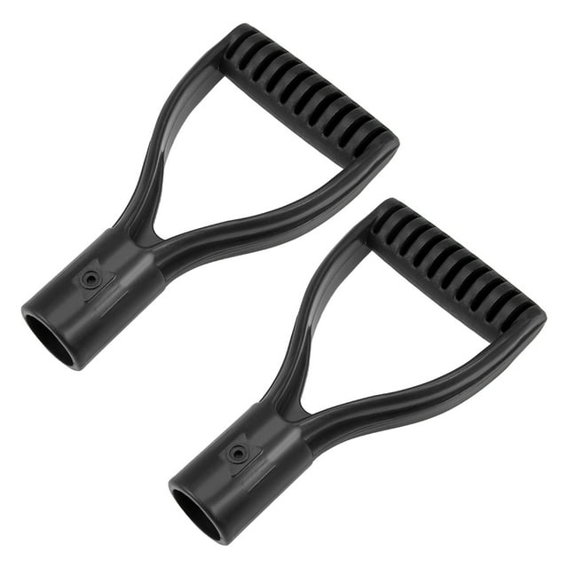 Unique Bargains Shovel D Grip Handle 30mm Inner Diameter PVC for Digging Raking Tool Black 2pcs