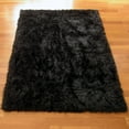 thumbnail image 1 of Faux Fur Area Rug Luxuriously Soft and Eco Friendly Rectangle 3' X 5' Black Made in France, 1 of 4
