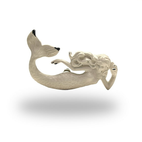 White Mermaid Dresser Drawer Pull Knob Nautical Kitchen Cabinet Hardware Beach Home Decor