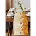 thumbnail image 4 of Orange Botanical Fall Burlap-Cotton Table Runner 60 Inches Long,Thanksgiving Maple Leaf Vintage Farmhouse Table Runners,Outdoor Dining Tablecloths Decor for Baby Shower Party Wedding 13x60, 4 of 9
