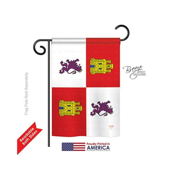 Breeze Decor 58323 Castile & Leon 2-Sided Impression Garden Flag - 13 x 18.5 in.