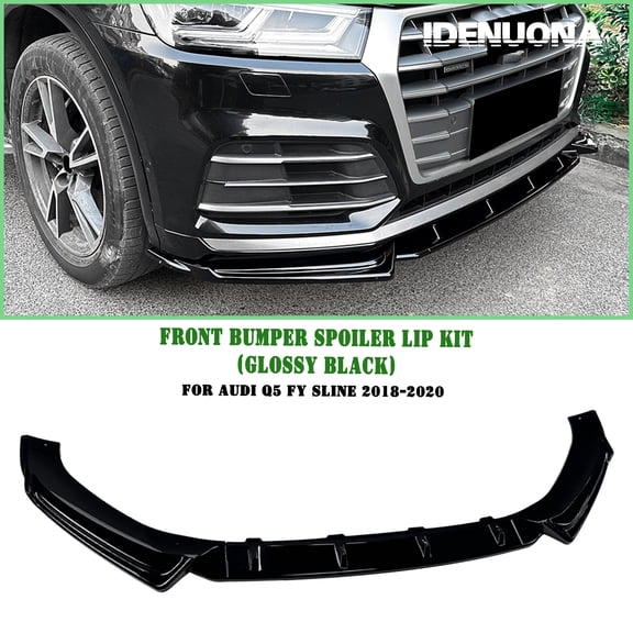Front Bumper Spoiler Splitter Lip For Audi Q5 FT Sline 2018-2020 Gloss Black