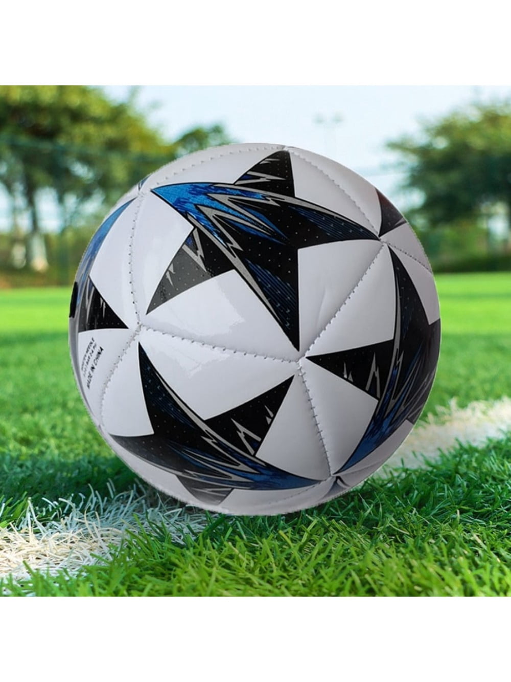 Size 2 Star Design Soccer Ball, White/Green, 1 Pack