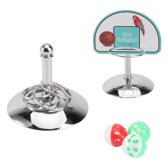 2 juegos de juguetes de entrenamiento para pájaros, anillo de loro, canasta de metal para pájaros, juguete de tiro