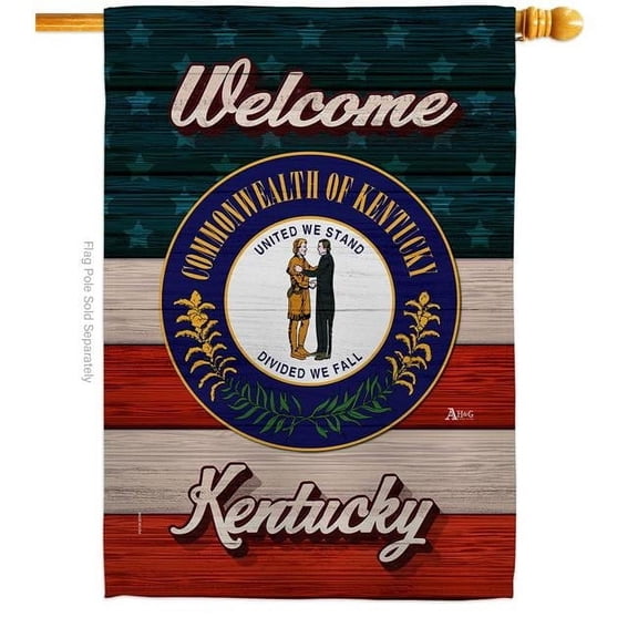 Americana Home & Garden H141273-BO 28 x 40 in. Welcome Kentucky Double-Sided Vertical Decoration Banner House & Garden Flag - Yard Gift