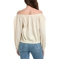 thumbnail image 2 of Vince Camuto womens  Off-The-Shoulder Linen-Blend Blouse, XL, Beige, 2 of 3