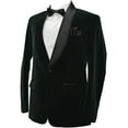 thumbnail image 3 of Men's Velvet Blazer Black Two Button Solid Slim Fit Blazer Sport Coat for Dinner Prom Wedding & All Ocasion&nbsp;, 3 of 5