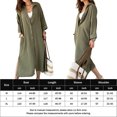 thumbnail image 2 of Camisa De Vestir Cárdigan con botones para mujer, vestido camisero informal con abertura lateral, vestido camisero suelto para la playa Kuymtek Caqui Xl para Mujer, 2 of 5