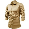 thumbnail image 1 of pstuiky camisas de manga larga para hombre, Camisa formal con estampado de color para hombre y blusa de manga larga con cuello vuelto Tops de hombre l, 1 of 2