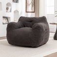 thumbnail image 4 of Hemvt Giant Bean Bag Chair with Armrests, High-Density Foam Lazy Sofa for Adults, Plush Teddy Fabric Comfy Reading Couch for Living Room & Bedroom, 4 of 8