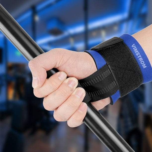 Par De Muñequeras Straps Para Gym Crossfit Pesas Correa De Soporte Azul