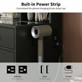 thumbnail image 5 of Vanity Desk & Power Outlet, Makeup Vanity with Mirror and 10 LED Lights, 3 Lighting Modes Brightness Adjustable, Makeup Table with 4 Shelves and Fold-up Panel, Vanity Set for Bedroom, 5 of 5
