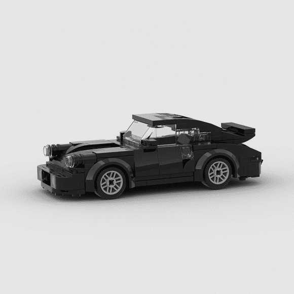 Classic Porsche 911 Black Building Block Brick Car compatible with LEGO, Great Gift for Birthdays, Christmas - 196 Pieces