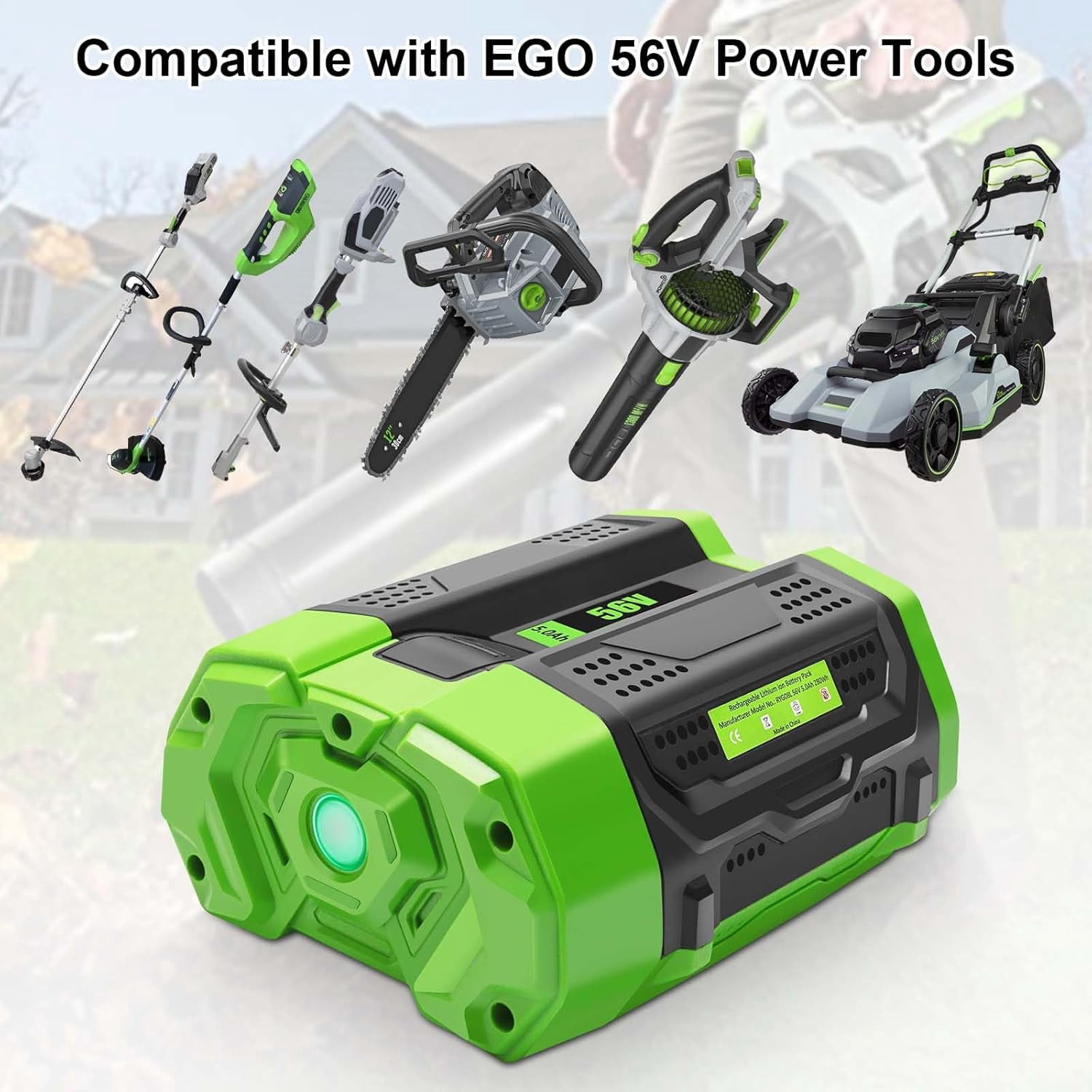 56V 5.0 Ah Lithium Ion Battery Replace for EGO Batteries Compatible with 56V Power Tools BA2800 BA2800T BA1400 BA1400T BA2242T BA4200