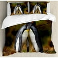 thumbnail image 3 of Animal Duvet Cover Set Twin Size, Penguin Couple Cuddling in Wild Nature Love Affection Romance Falkland Islands Fauna, Decorative 2 Piece Bedding Set with 1 Pillow Sham, Multicolor, by Ambesonne, 3 of 3