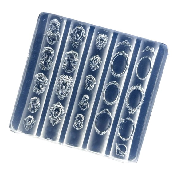 MOMOJIA Detailed Medusa Frame Silicone Mold For Nail Art Designs Reusable Tool for Creating Unique Nail Decorations