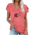 thumbnail image 1 of Birdeem Mode Femmes Été Col en V Manches Courtes T-Shirt Imprimé Décontracté Blouse, 1 of 5