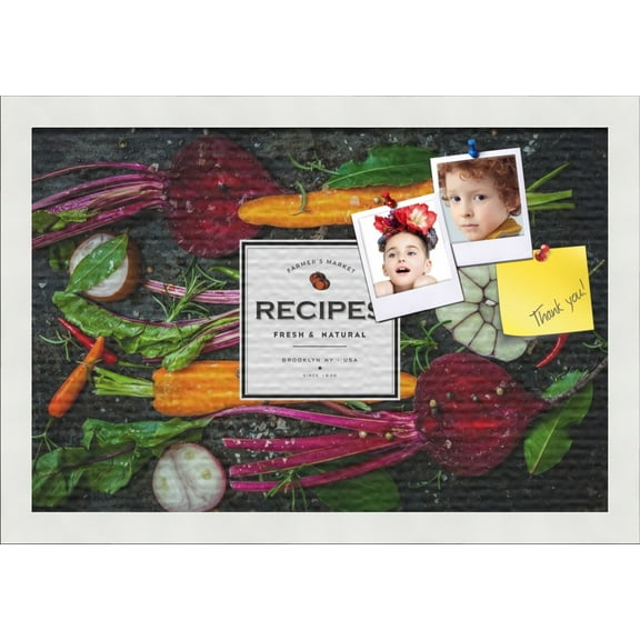 PinPix 18x12 Custom Cork Bulletin Board Root Vegetables Poster Board Has a Fabric Style Canvas Finish, Framed in Root Vegetables, by ArtToFrames (PinPix-1361)