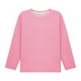 thumbnail image 4 of Efsteb Long Sleeve Shirts for Girls Solid Color Casual Comfy Loose Tunic Tops Soft Crew Neck Long Sleeve for Parties（Pink，8 Years）, 4 of 8