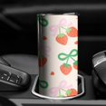 thumbnail image 3 of Strawberry Bow Travel Mug with Lid Straw Stainless Steel Travel Cups for Home Office Supplies, 3 of 7
