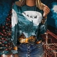 thumbnail image 2 of JINMGG Christmas Tops for Women, Long Blouses for Women Women's Fashion Loose Long Sleeve Round-Neck Blouse Christmas Printing T-Shirt Tops, 2 of 4