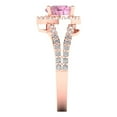 thumbnail image 3 of 1.49 ct Heart Cut Simulated Pink Diamond with Simulated Diamond Halo Accents 14K Rose Gold Womens Engagement Ring, 3 of 5