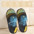 thumbnail image 2 of Bixox Men's Women's Stylish Yellow Dog Patterned Plush House Slippers, Memory Foam Slippers, Wear-Resistant, Indoor and Outdoor Warm Plush Bedroom Shoes, Soft Flat Sole, Comfortable and Non-slip, 2 of 5