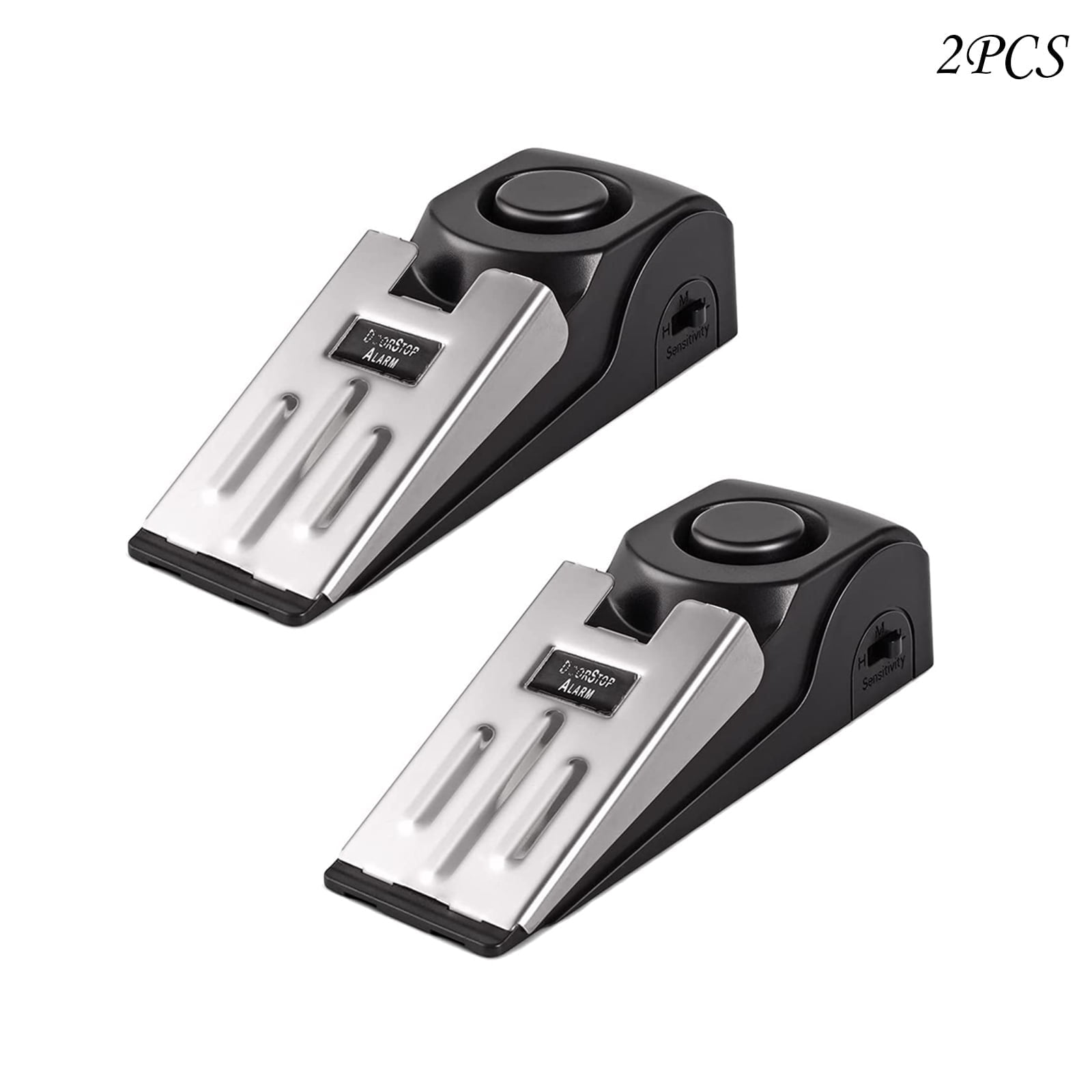 Syenll Door Stop Alarm, 2 Pack Door Stopper with 120DB Security Alarm, Door Security Devices for Home Travel, Black