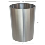 Mainstays Brushed Nickel Metal Bathroom Wastebasket, 2.2 gal