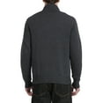 thumbnail image 5 of Kallspin Men's Mock Neck Sweater Wool Blend Midweight Quarter-Button Long Sleeve Knit Pullover(Charcoal,Large,Tall), 5 of 6