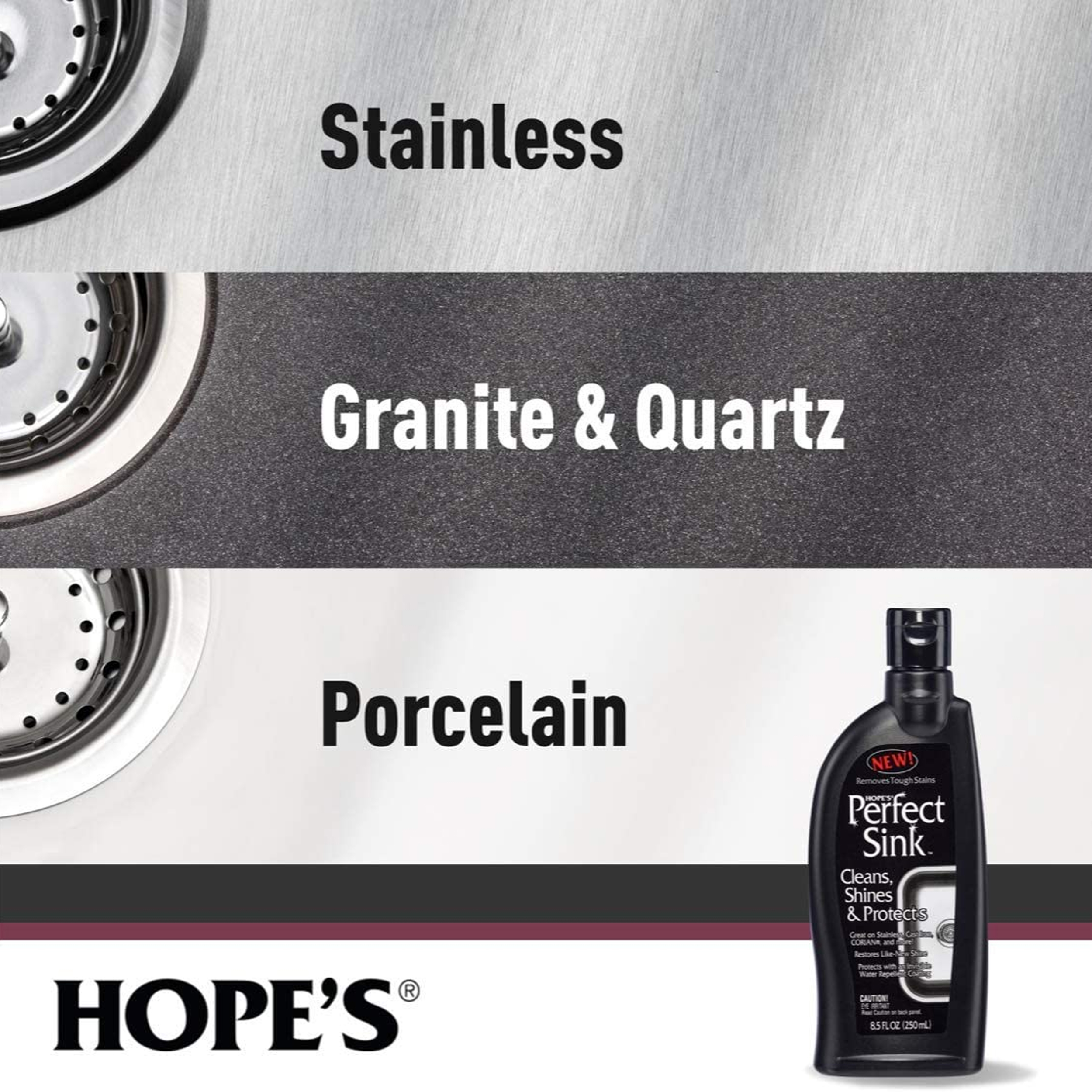 Hope's Perfect Sink Cleaner and Polish, Restorative, Removes Stains, Cast Iron, Corian, Composite, Acrylic, 8.5 Fl Oz - image 3 of 9